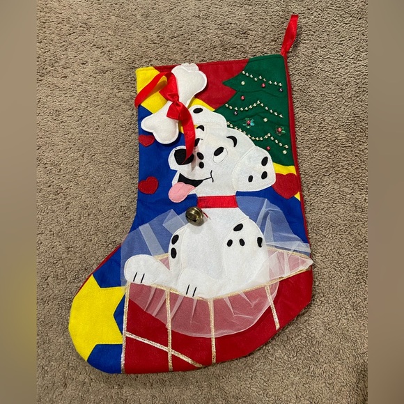 Disney Holiday Vintage Disney Felt Christmas Stocking 1 Dalmatians
